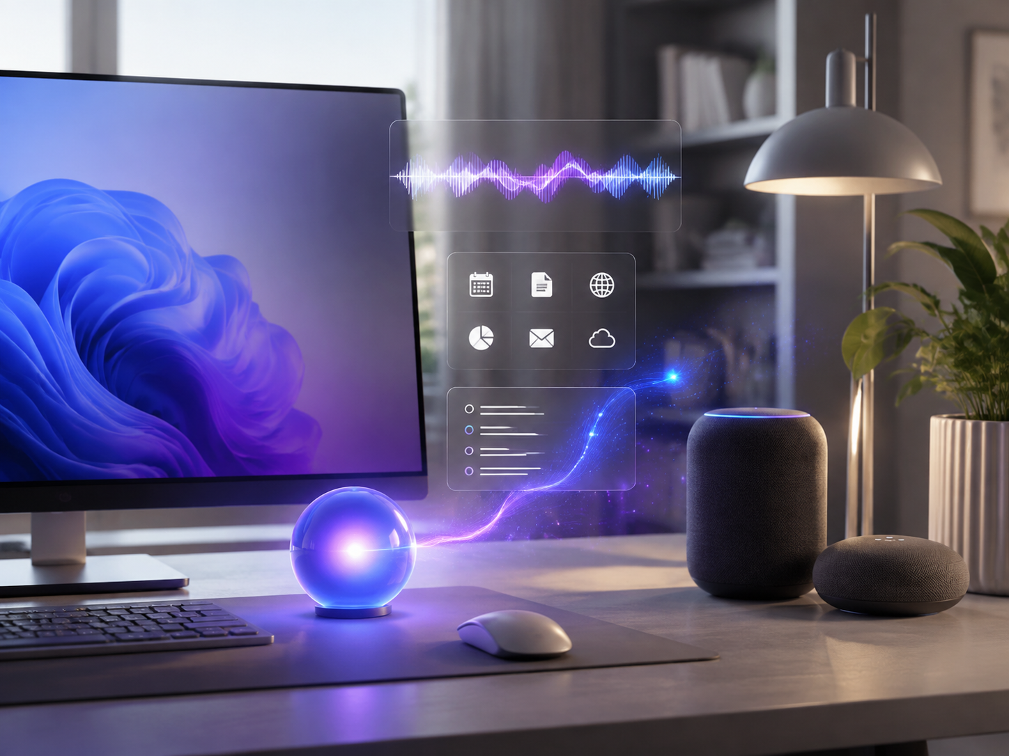Moderner KI-Assistent am Windows-Arbeitsplatz im Vergleich mit klassischen Smart Speakern
